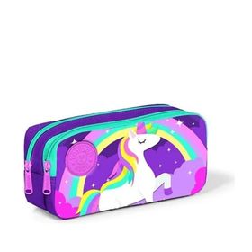 Coral High Unicorn Desenli Mor Renk Kız Çocuk Kalemkutu