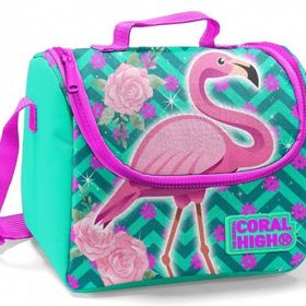 Coral High Yeşil Flamingo Baskılı Termoslu Kız Çocuk Beslenme Çantası