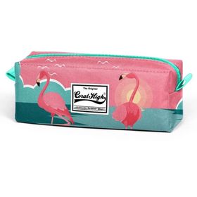 Coral High Yeşil Mercan Flamingolu Kalem Çantası