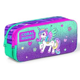 Coral High Yeşil Mor Pegasus Ilkokul Okul Sırt Çantası ve Kalemlik Seti