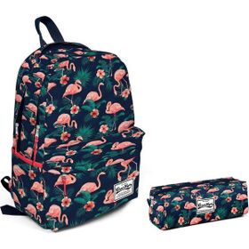 Coral High Yeşil Pembe Flamingolar Kız Çocuk Okul Çanta Seti