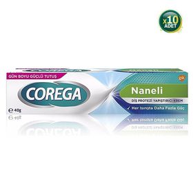 Corega 10x40 gr Gün Boyu Güçlü Tutuş Naneli Diş Protez Yapıştırıcı Krem