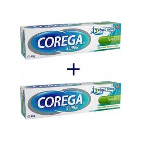 Corega 2x40 gr Super Protez Yapıştırıcı Naneli Krem