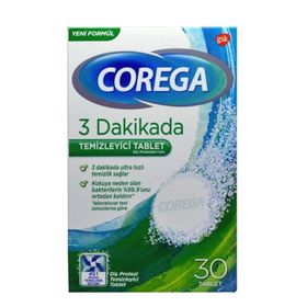 Corega 3 Dakikada Diş Protezi Temizleyici 2x30'lu Tablet