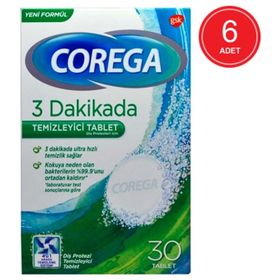Corega 3 Dakikada Diş Protezi Temizleyici 2x30'lu Tablet