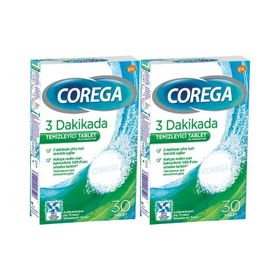 Corega 3 Dakikada Diş Protezi Temizleyici 2x30'lu Tablet