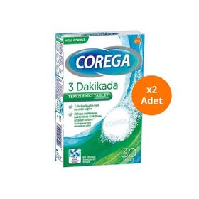Corega 3 Dakikada Diş Protezi Temizleyici 2x30'lu Tablet