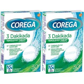 Corega 3 Dakikada Diş Protezi Temizleyici 2x30'lu Tablet