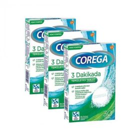 Corega 3 Dakikada Diş Protezi Temizleyici 3x30'lu Tablet