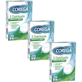 Corega 3 Dakikada Diş Protezi Temizleyici 3x30'lu Tablet