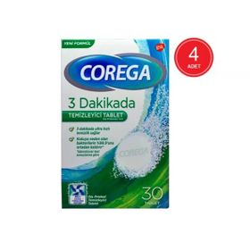 Corega 3 Dakikada Diş Protezi Temizleyici 4x30'lu Tablet
