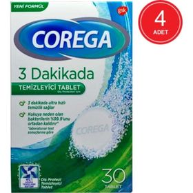 Corega 3 Dakikada Diş Protezi Temizleyici 4x30'lu Tablet