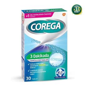 Corega 30 Tablet 10 Adet 3 Dakikada Diş Protezi Temizleyici
