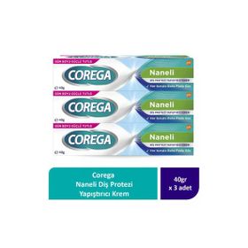Corega 3x40 gr Naneli Süper Diş Protezi Yapıştırıcı Krem