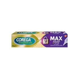 Corega 40 gr MAX Kontrol + Tutuş Diş Protezi Yapıştırıcı Krem