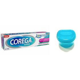 Corega 40 gr Tat İçermez Yapıştırıcı Krem+Protez Kabı