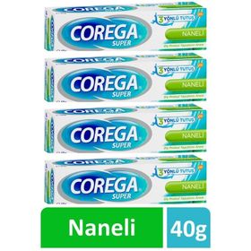 Corega 5000198021202 4x40 gr Naneli Süper Diş Protezi Yapıştırıcı Krem