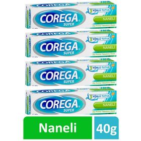 Corega 5000198021202 4x40 gr Naneli Süper Diş Protezi Yapıştırıcı Krem