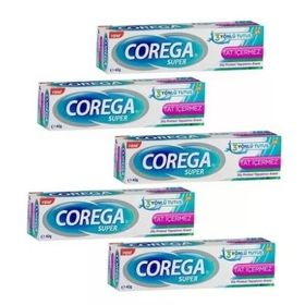 Corega 5x40 gr Gün Boyu Güçlü Tutuş Naneli Diş Protez Yapıştırıcı Krem