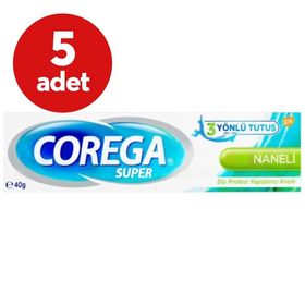 Corega 5x40 gr Naneli Süper Diş Protezi Yapıştırıcı Krem