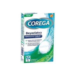 Corega Beyazlatıcı 30'lu Diş Protezi Temizleyici Tablet