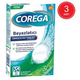 Corega Beyazlatıcı 3x30'lu Diş Protezi Temizleyici Tablet