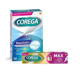 Corega Diş Protezi Beyazlatıcı 30 Tablet+Protez 40 gr Yapıştırıcı Krem