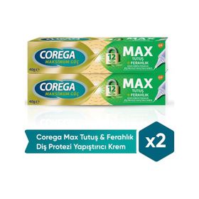 Corega Max Tutuş Ferahlık 2x40 gr Diş Protezi Yapıştırıcı Krem