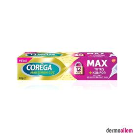 Corega Max Tutuş Konfor 40 gr Tat içermeyen Diş Protezi Yapıştırıcı Krem