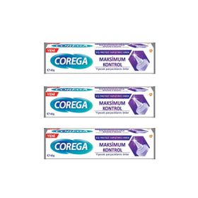 Corega Maximum Kontrol 3x40 gr Diş Protezi Yapıştırıcı Krem
