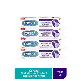 Corega Maximum Kontrol 4x40 gr Diş Protezi Yapıştırıcı Krem