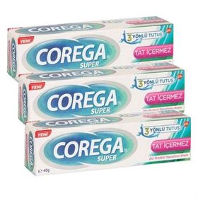 Corega Tat İçermez 3x40 gr Diş Protezi Yapıştırıcı Krem