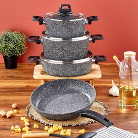 Cornella Cook 7 Parça Gri Granit Tencere Seti