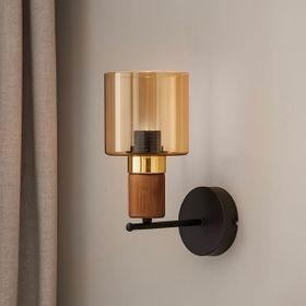 Correx Simurg 30 cm Bal Siyah Ahşap Detaylı Camlı Aplik