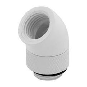 Corsair CX-9055007-WW Glossy White XF Adapter 2-pack 45° Angled Rotary Fitting Adapter