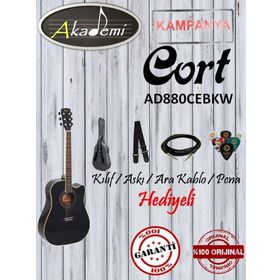 Cort AD880CE-BKW Elektro Akustik Gitar