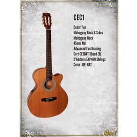 Cort CEC1 OP Open Natural Elektro Klasik Gitar