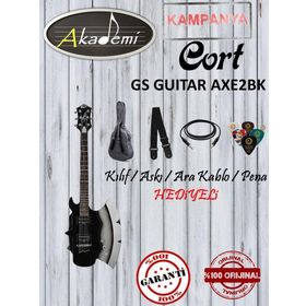 Cort GSGUITARAXE2BK Çantalı Elektro Gitar
