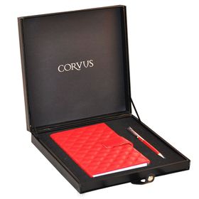 Corvus CV 10 Deri Defter Tükenmez Kalem 2'li Set