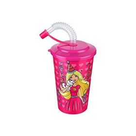 Cosiness Barbie Kapakli 400 ml Pipetli Bardak
