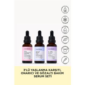 Coskim 3’lü Kırışıklık Önlemeye Yardımcı Yaşlanma Karşıtı ve Göz Altı Bakım Sağlayan Serum Seti