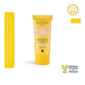 Cosmed Tüm Cilt Tipleri İçin SPF+50 30 ml Renkli Güneş Kremi
