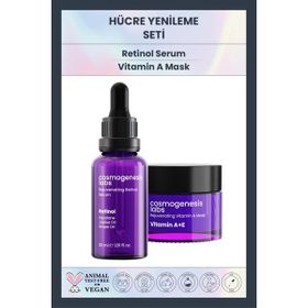 Cosmogenesis Labs Canlandırıcı Onarıcı Sıkılaştırıcı 30 ml Retinol Serum + 50 ml A Vitamini Maske Yaşlanma Karşıtı Set