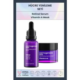 Cosmogenesis Labs Canlandırıcı Onarıcı Sıkılaştırıcı 30 ml Retinol Serum + 50 ml A Vitamini Maske Yaşlanma Karşıtı Set
