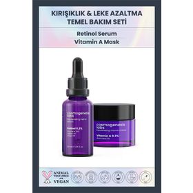 Cosmogenesis Labs Canlandırıcı Onarıcı Sıkılaştırıcı 30 ml Retinol Serum + 50 ml A Vitamini Maske Yaşlanma Karşıtı Set