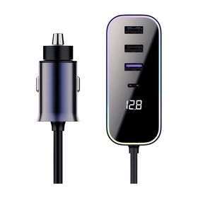 Cosmostech Araba Cakmak Şarj Cihazı 105W 5 Portlu Süper Hızlı Fast Car Charger Type-C - 4 Usb Kablo