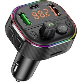 Cosmostech Car T86M Araç Fm Transmitter 5.0 Bluetooth Araç Kiti Hızlı 20W Şarj QC3.0 Çift USB Mp3 Sd Kart Çakmaklık Girişli Oto Müzik Çalar
