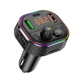 Cosmostech Car T86M Araç Fm Transmitter 5.0 Bluetooth Araç Kiti Hızlı 20W Şarj QC3.0 Çift USB Mp3 Sd Kart Çakmaklık Girişli Oto Müzik Çalar