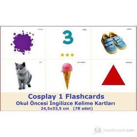 Cosplay 1 Flashcards - Okul Öncesi İngilizce Kelime Kartları 78 adet 24,5x33,5 - Başak Elmas Michael R. Baylis