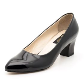 Costo Shoes 1023 Siyah Rugan Kadın Topuklu Ayakkabı
